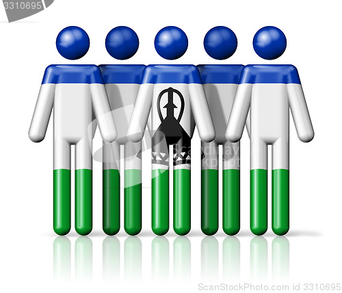 Image of Flag of Lesotho on stick figure