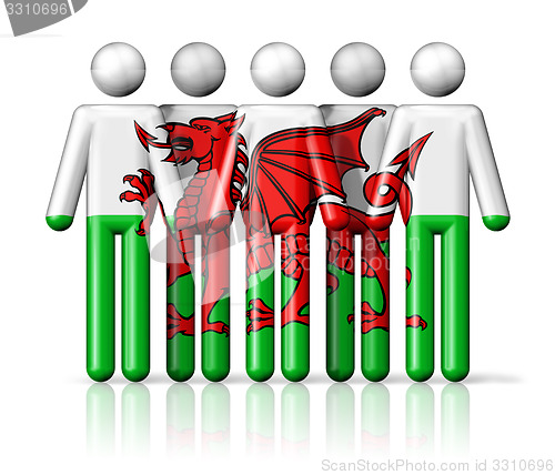 Image of Flag of Wales on stick figure