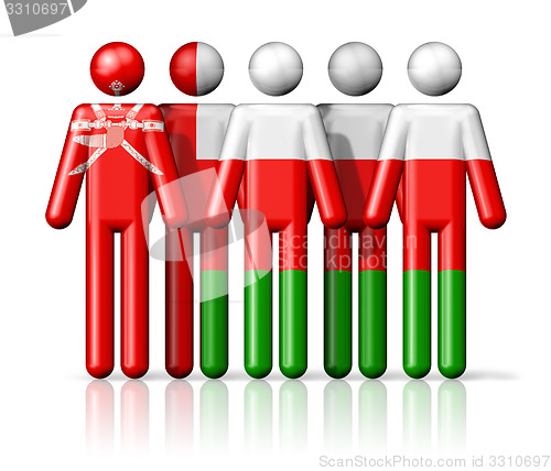 Image of Flag of Oman on stick figure