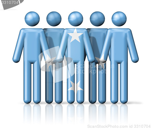 Image of Flag of Micronesia on stick figure