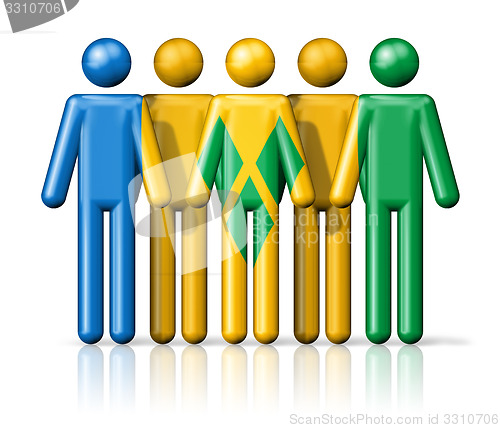 Image of Flag of Saint Vincent and the Grenadines on stick figure