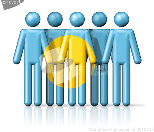 Image of Flag of Palau on stick figure