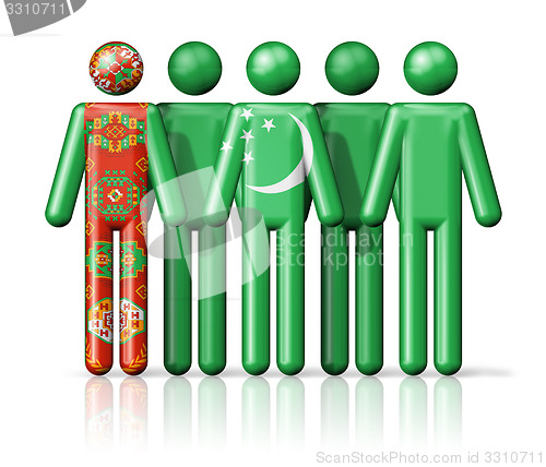 Image of Flag of Turkmenistan on stick figure