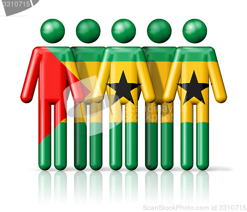 Image of Flag of Sao Tome and Principe on stick figure