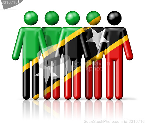 Image of Flag of Saint Kitts And Nevis on stick figure