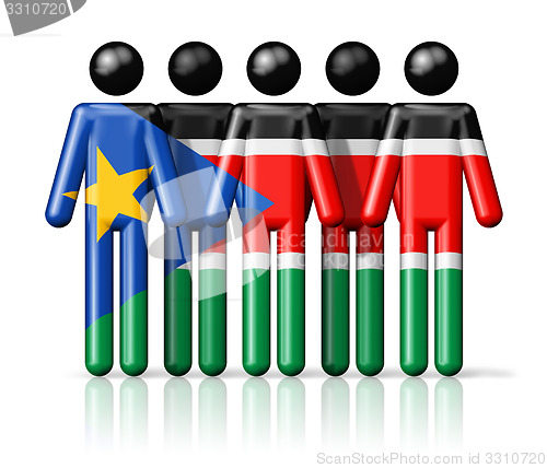 Image of Flag of South Sudan on stick figure