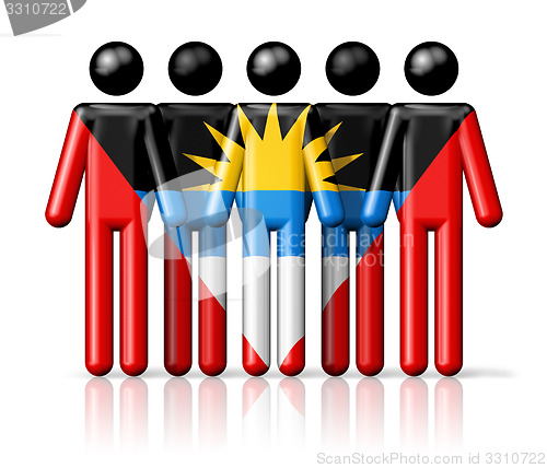 Image of Flag of Antigua and Barbuda on stick figure