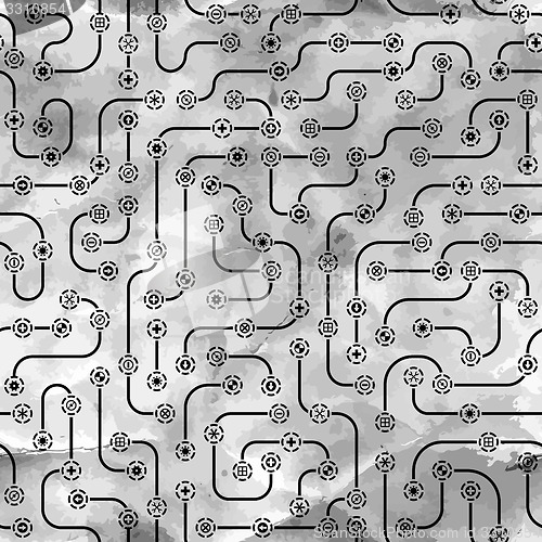 Image of Electronic circuit board. Seamless pattern.