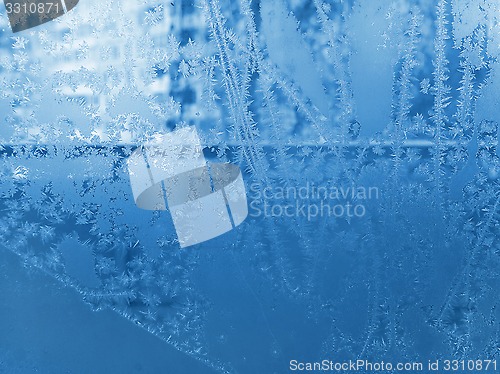 Image of Ice pattern on winter glass