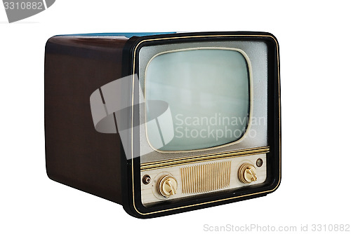 Image of old vintage television set  on white