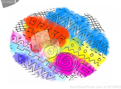 Image of Abstract color shape with pattern