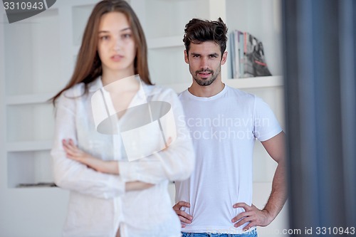 Image of happy young romantic couple have fun arelax  relax at home