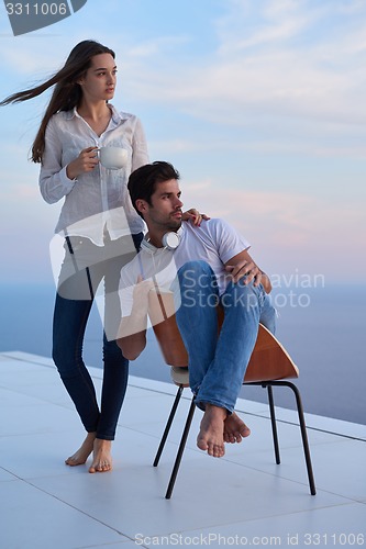 Image of happy young romantic couple have fun arelax  relax at home