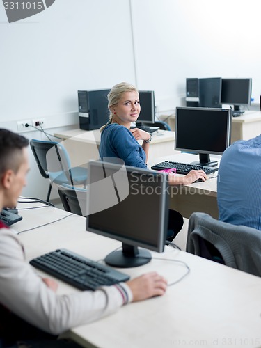 Image of students group in computer lab classroom