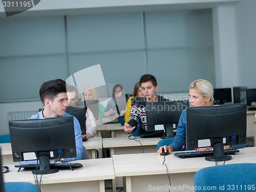 Image of students group in computer lab classroom