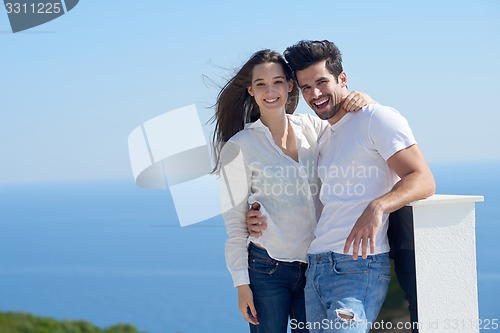Image of happy young romantic couple have fun arelax  relax at home