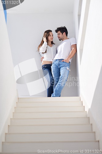 Image of happy young romantic couple have fun arelax  relax at home