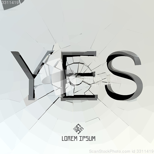 Image of YES. Vector illustration. 