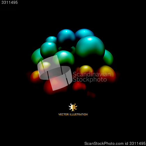 Image of 3D concept illustration. Vector template.