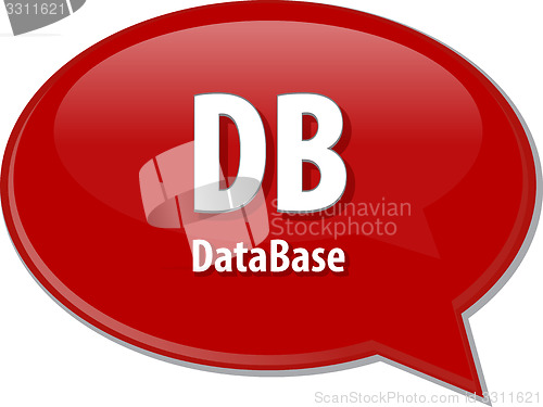 Image of DB acronym definition speech bubble illustration