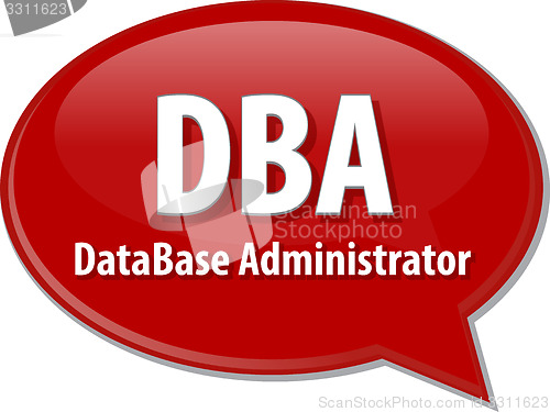 Image of DBA acronym definition speech bubble illustration