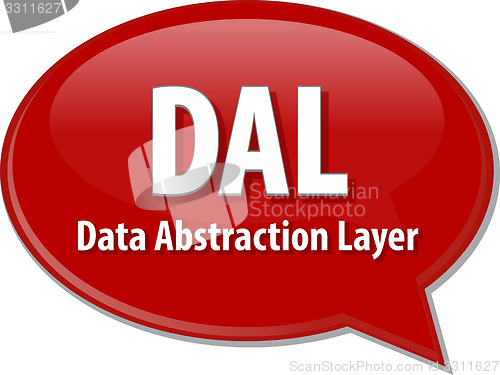 Image of DAL acronym definition speech bubble illustration