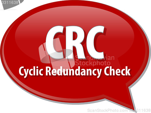 Image of CRC acronym definition speech bubble illustration