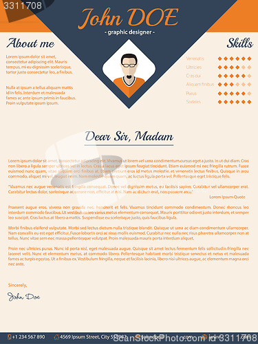 Image of Blue arrow cover letter design