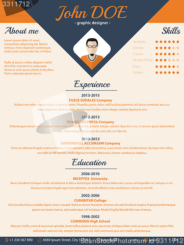 Image of Blue arrow cv resume curriculum vitae template