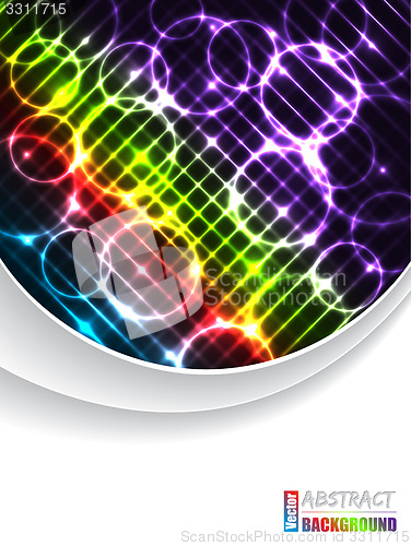 Image of Abstract brochure with rainbow crosses bubbles and gray waves