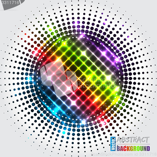 Image of Abstract halftone background with rainbow cross