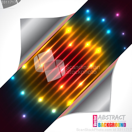 Image of Abstract rainbow plasma laser brochure design