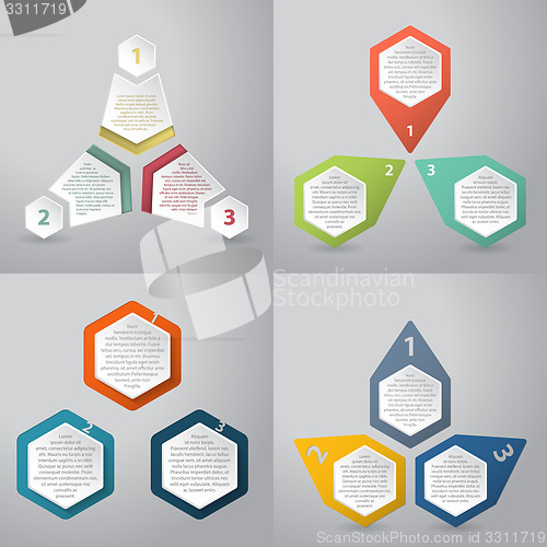 Image of Abstract infographics background with hexagon elements