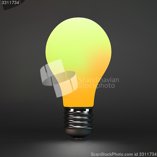 Image of Lightbulb idea symbol. 3d vector illustration. 