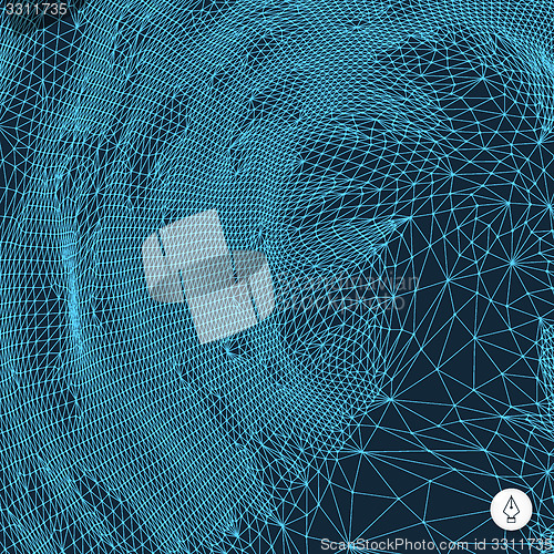 Image of Network background. 3d technology vector illustration. 