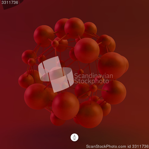 Image of 3D Molecule structure background. Graphic design. 