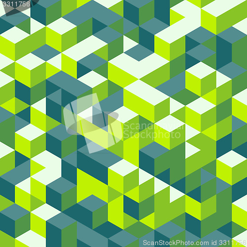 Image of Abstract 3d background. Wall of cubes. Vector illustration. 