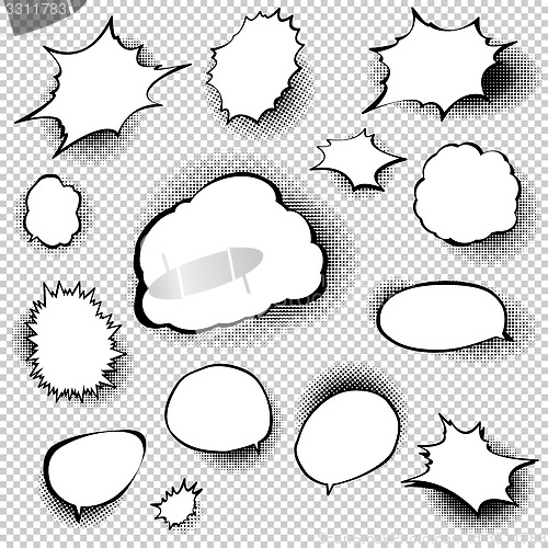 Image of Set of comic style speech bubbles. EPS 10