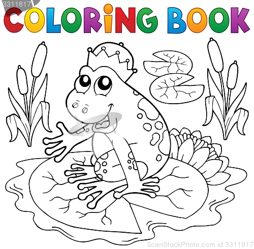 Image of Coloring book fairy tale frog