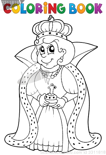 Image of Coloring book queen theme 1