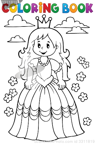 Image of Coloring book princess theme 3