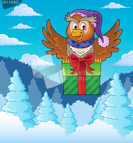 Image of Owl with gift theme image 3
