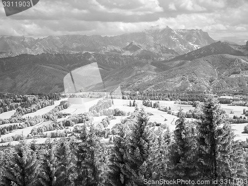 Image of infrared photography Zugspitze Bavaria Germany