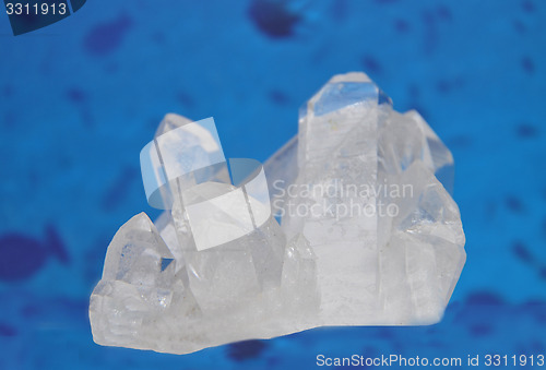 Image of Rock crystal on blue