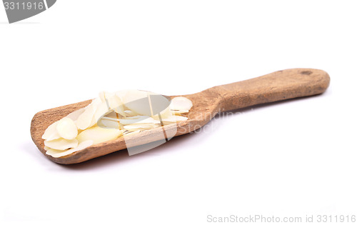 Image of Almond slices on shovel