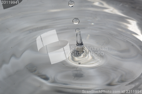 Image of Drop of water splashed creates waves.