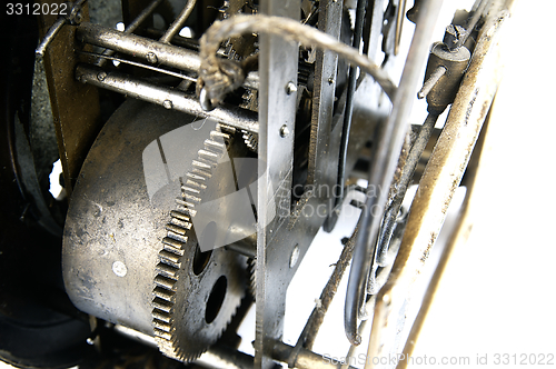 Image of Gear in mechanism of the old clock.