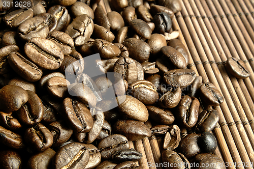 Image of Scattered fresh coffee beans.