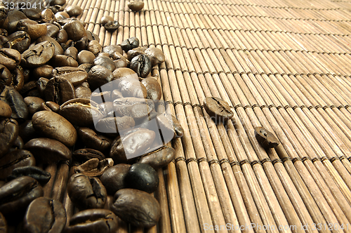 Image of Scattered fresh coffee beans.