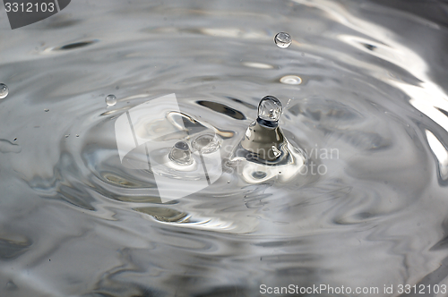 Image of Drop of water splashed creates waves.